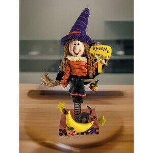 Avon Halloween Witch Standee Wobbler on Spring with Box 2002 Gift Collection Vtg